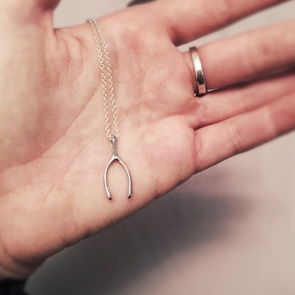 🍀 Style & Glamour Silver Lucky Wishbone Pendant Necklace - New With Tags - Picture 4 of 7